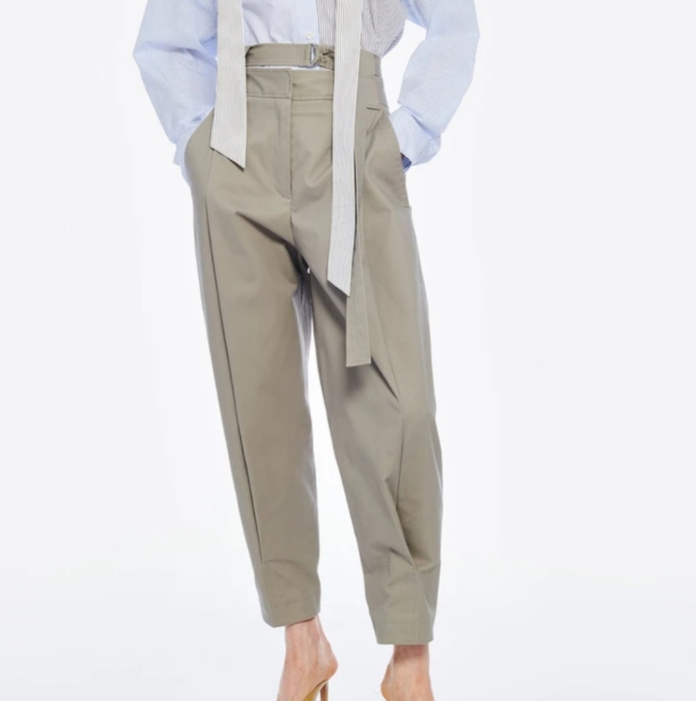 Tibi Myriam twill double waisted sculpted pant, 10